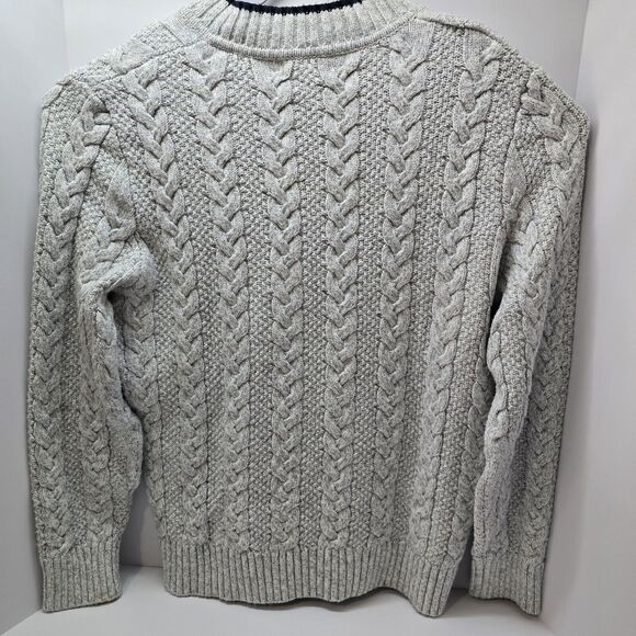 Nautica Mens Cable Knit Ivory Chunky‎ V-Neck XL Sweater NWOT - Picture 4 of 6
